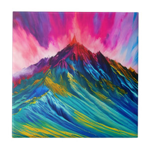 Colorful panoramic mountain ceramic tile