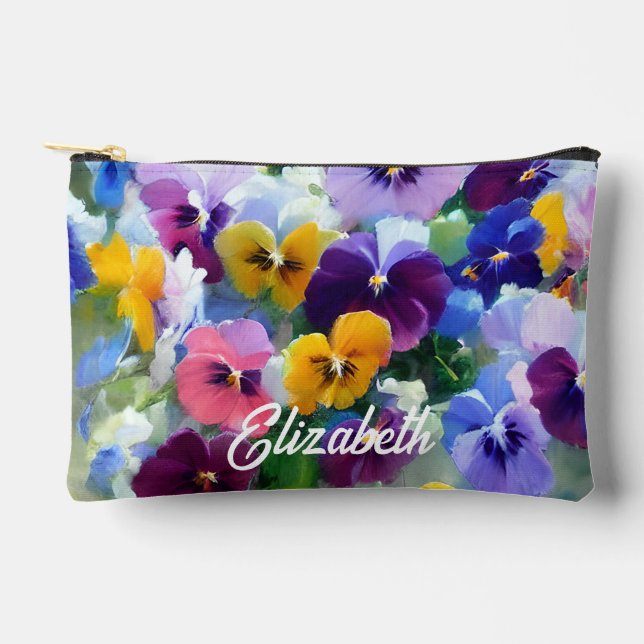 Colorful Pansies  Accessory Pouch (Front)