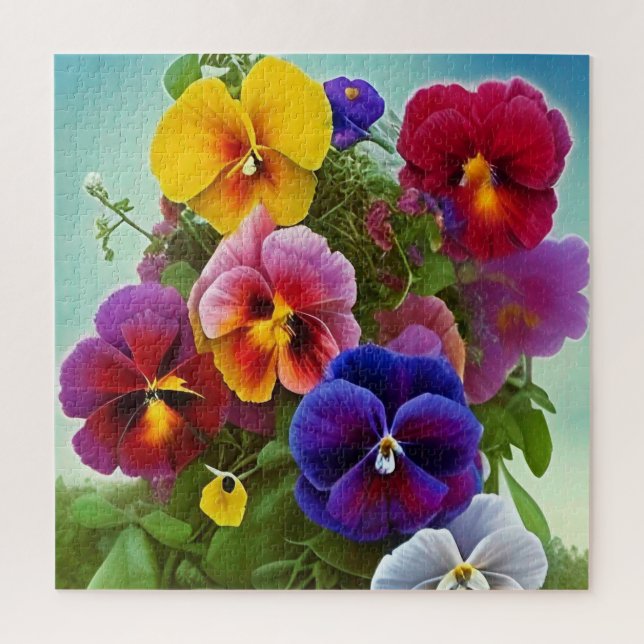 Colorful Pansies -AI ART Jigsaw Puzzle (Vertical)