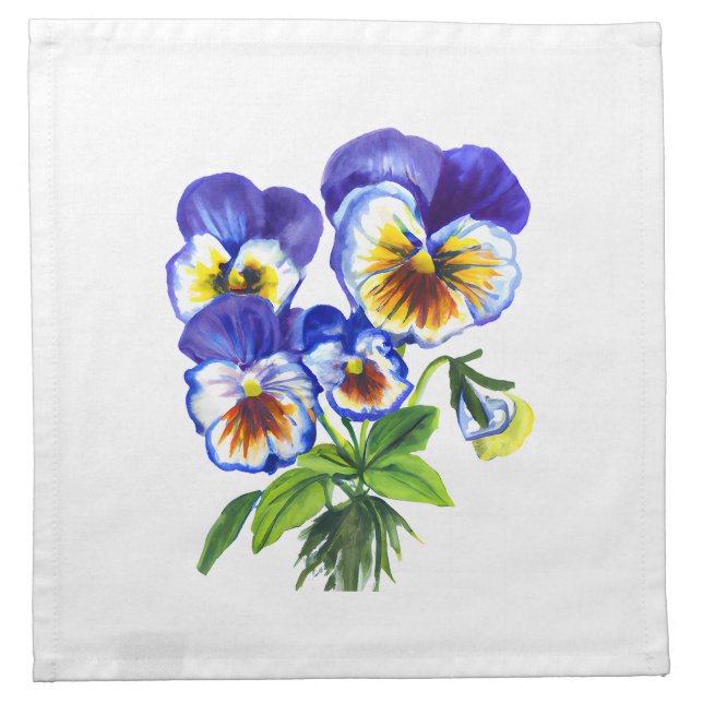 Colorful Pansies Cloth Napkin (Front)