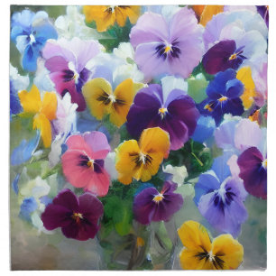 Colorful Pansies Cloth Napkin