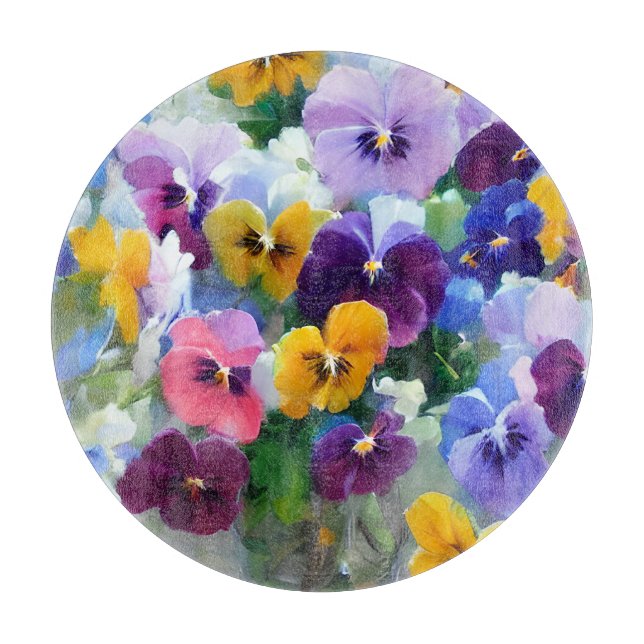 Colorful Pansies  Cutting Board (Front)