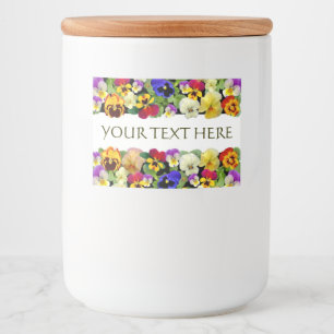 Colorful Pansies Food Label