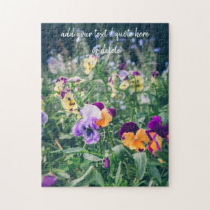 Colorful pansies in a summer country garden jigsaw puzzle