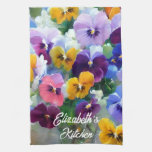 Colorful Pansies  Kitchen Towel