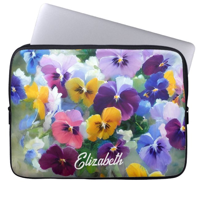 Colorful Pansies  Laptop Sleeve (Front)