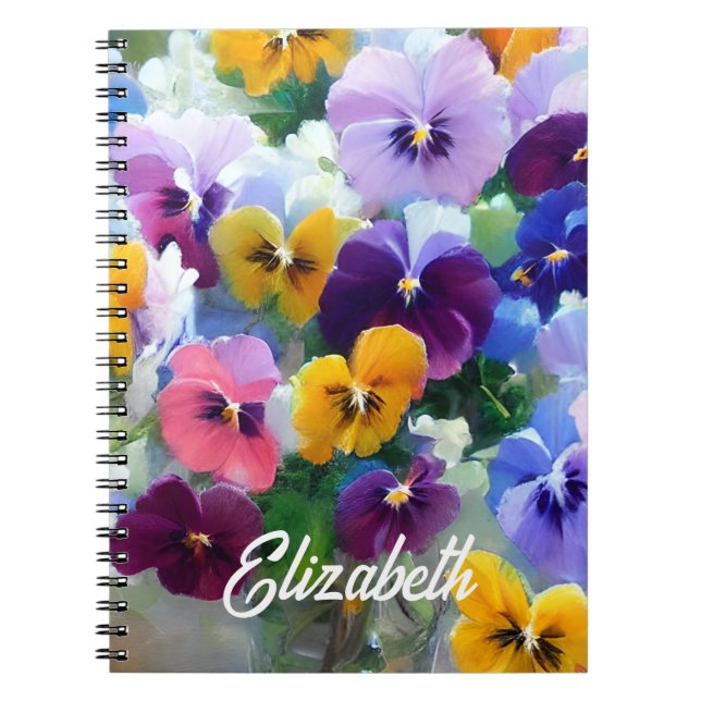 Colorful Pansies  Notebook (Front)