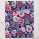 Colorful pansies on deep violet (Back)
