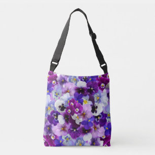 Colorful Pansies, Pretty Flowers, Crossbody Bag