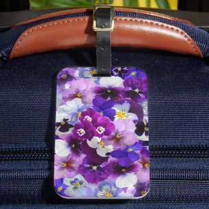 Colorful Pansies, Pretty Flowers, Luggage Tag