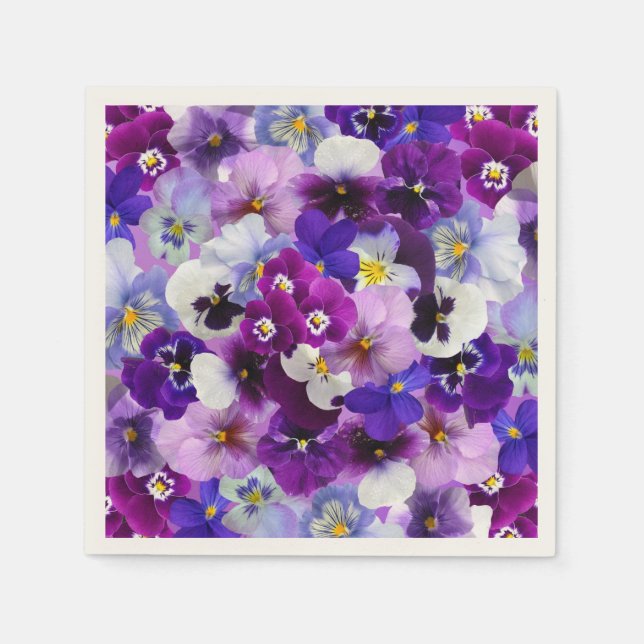 Colorful Pansies, Pretty Flowers, Napkins (Front)