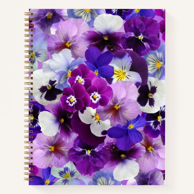 Colorful Pansies, Pretty Flowers, Notebook (Front)