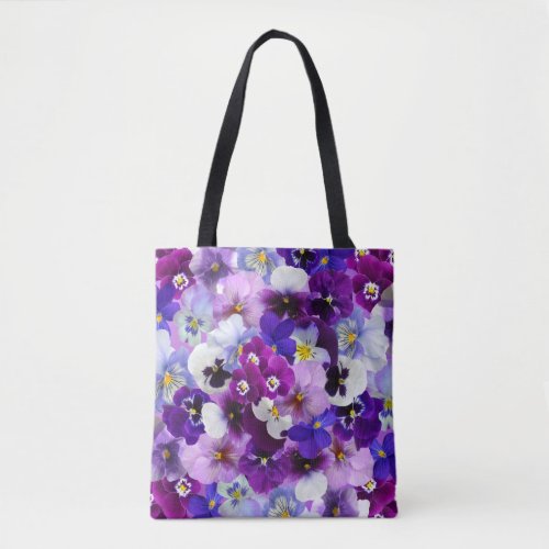 Colorful Pansies Pretty Flowers Tote Bag