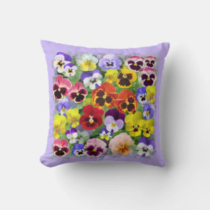 Colorful Pansies Throw Pillow