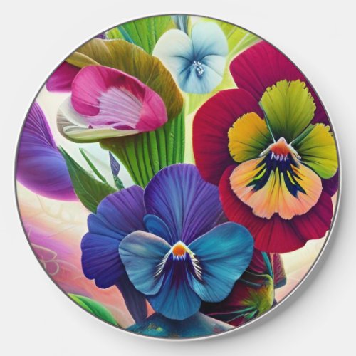 colorful Pansies Wireless Charger