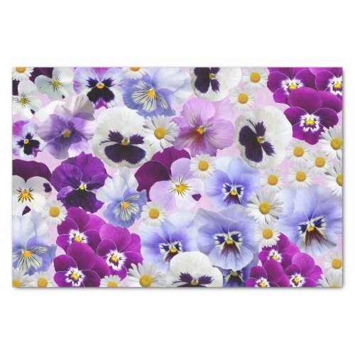 Colorful Pansy and Daisy Flowers  Tissue Paper