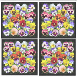 Colorful Pansy Display Contour Sticker