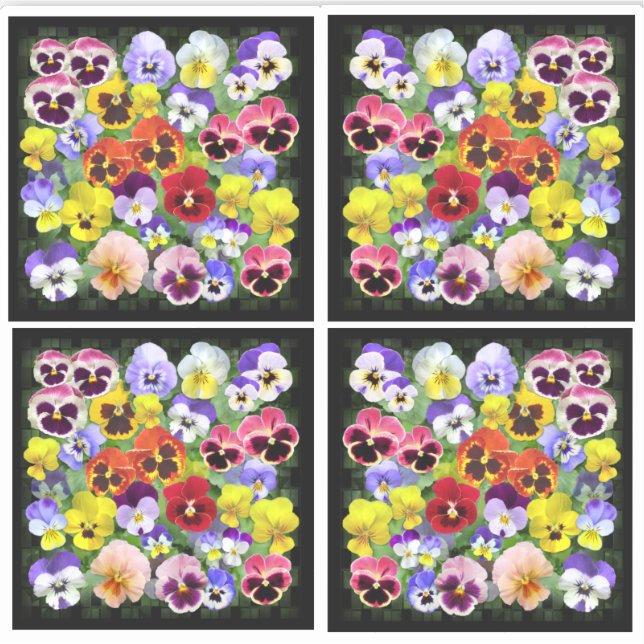 Colorful Pansy Display Contour Sticker (Front)