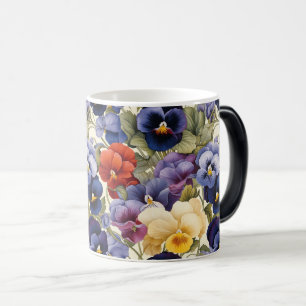 Colorful Pansy Floral Seamless Flower Color Morph Mug