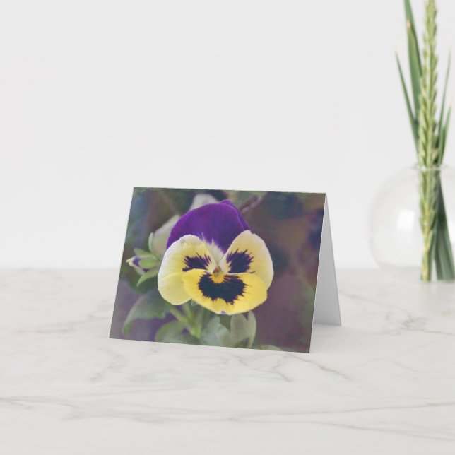 Colorful Pansy Flower from Gertie's Garden Card (Front)