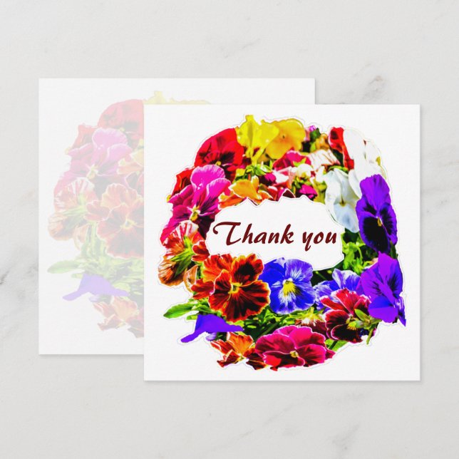 Colorful Pansy Flowers (Front/Back)