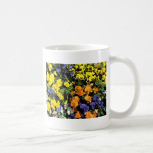 colorful pansy flowers coffee mug