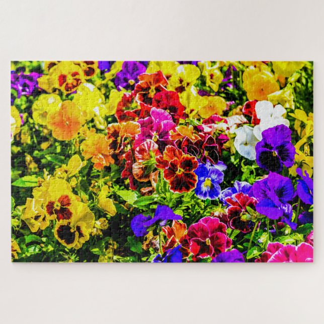 Colorful Pansy Flowers Jigsaw Puzzle (Horizontal)