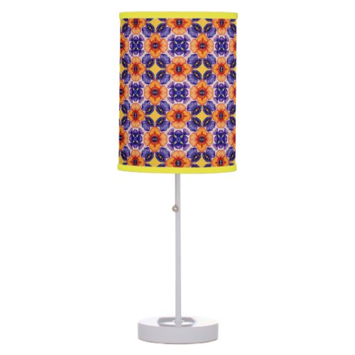 Colorful pansy flowers pattern table lamp