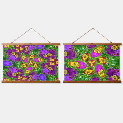 Colorful Pansy Pattern Hanging Tapestry