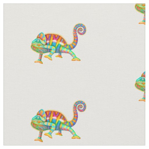 Colorful Panther Chameleon Cotton Fabric