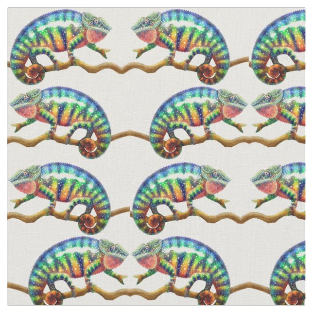 Colorful Panther Chameleon Fabric (Close Up)