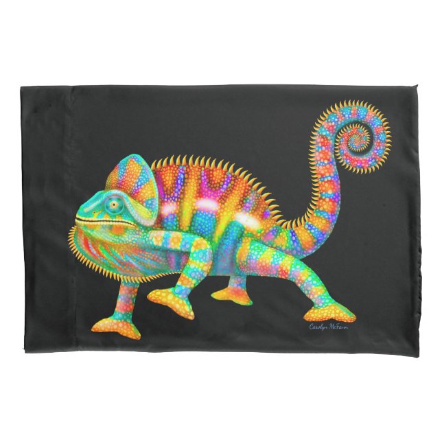 Colorful Panther Chameleon Pillowcase (Front)