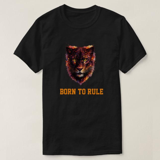 Colorful Panther Face Artistic T-Shirt (Design Front)