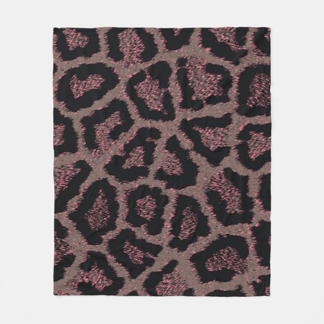 Colorful Panther Textures Seamless Pattern Fleece Blanket (Front)