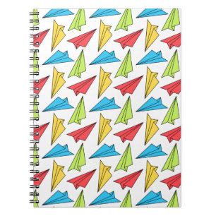Colorful Paper Airplanes Pattern Notebook