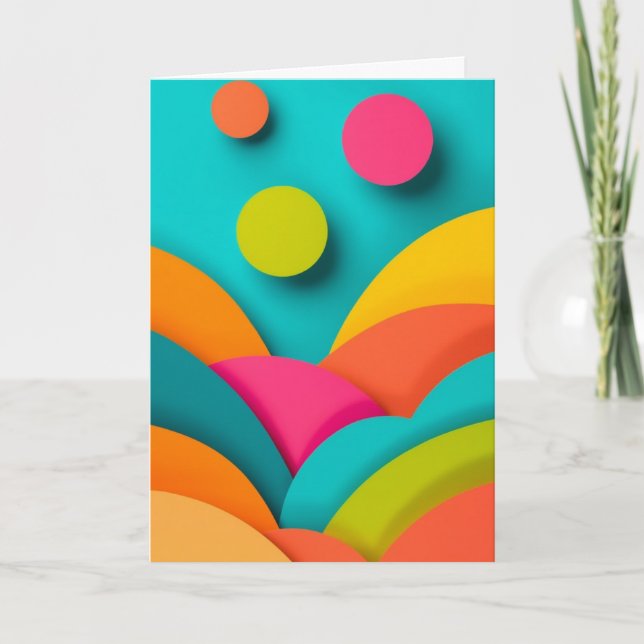 Colorful Paper Art Layers Card (Front)