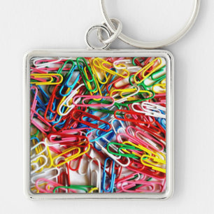 Colorful Paper Clips Office Supply Gifts Keychain