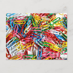 Colorful Paper Clips Office Supply Gifts Postcard