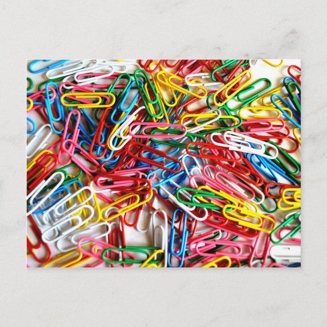 Colorful Paper Clips Office Supply Gifts Postcard (Front)