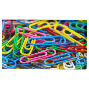Colorful paper clips place card holder
