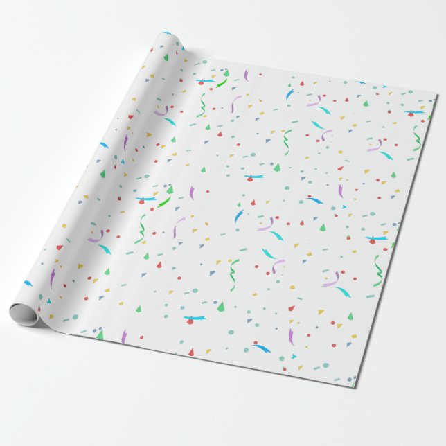 Colorful Paper Confetti | Party Wrapping Paper (Unrolled)