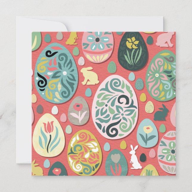 Colorful paper easter eggs card (Front)