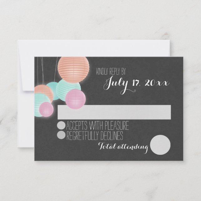 Colorful Paper Lanterns Wedding Response (Front)