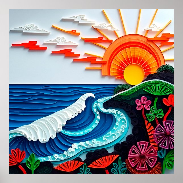 Colorful Paper Quilling Artwork Poster (Front)