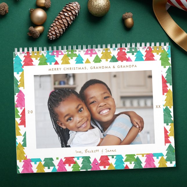 Colorful Paper Trees Christmas Photo Calendar (Creator Uploaded)