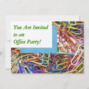 Colorful Paperclips Office Party Invitation