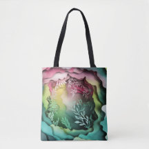 Colorful Papercut Shopping Errand Tote Bag