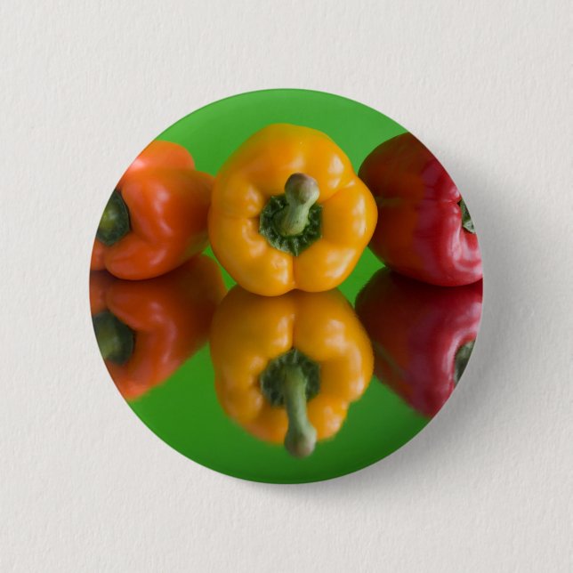 colorful paprika pinback button (Front)