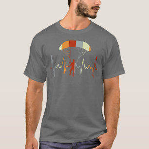 Colorful Paraglider Heartbeat Gift Paragliding T-Shirt