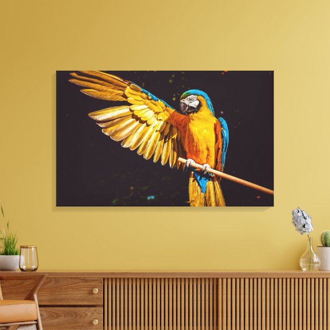 Colorful Parakeet Bird Canvas Print (Insitu(LivingRoom))
